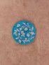 Blue Pottery Turquoise Base White Flower Coasters Set Of 4pcs.